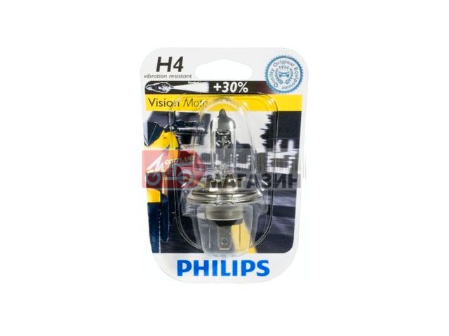 галогенная лампа philips vision moto 12342prbw h4 