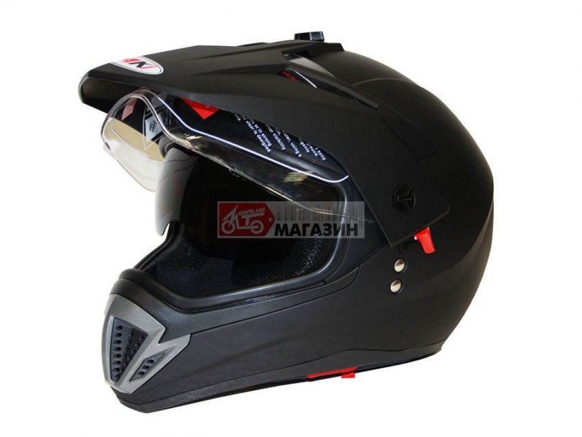 шлем (мотард) ataki ff103 solid черный матовый
