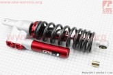 Амортизатор задний GY6/Honda - 320мм*d62мм (втулка 12/10мм / вилка 8мм) газовый, графит-красный PCR