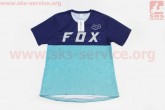 Футболка велосипедная для мужчин М - (Polyester 100%), короткие рукава, свободный крой, сине-бирюзовый, НЕ оригинал FOX