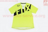 Футболка велосипедная для мужчин L - (Polyester 100%), короткие рукава, свободный крой, салатово-черная, НЕ оригинал FOX