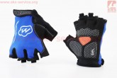 Перчатки без пальцев XL черно-синие, с гелевыми вставками под ладонь MYSPACE