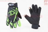 Перчатки мотоциклетные XL-Чёрно-Салатовые (сенсорный палец) FOX