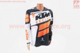 Футболка (Джерси) для мужчин XL - (Polyester 100%), длинные рукава, свободный крой, черно-оранжево-белая, НЕ оригинал KTM