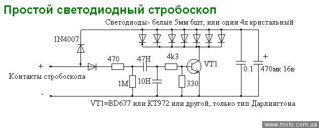 Схема стробоскоп для установки зажигания