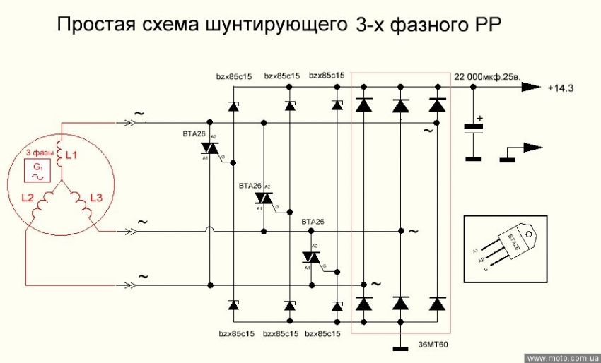 Реле регулятор для мотоцикла схема