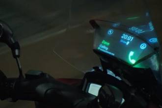 Samsung вбудувала дисплей мотоцикл