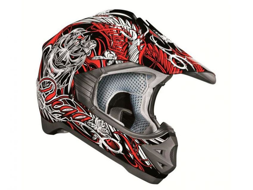 шлем (кроссовый) nbx-1 (viper) jungle красный/черн