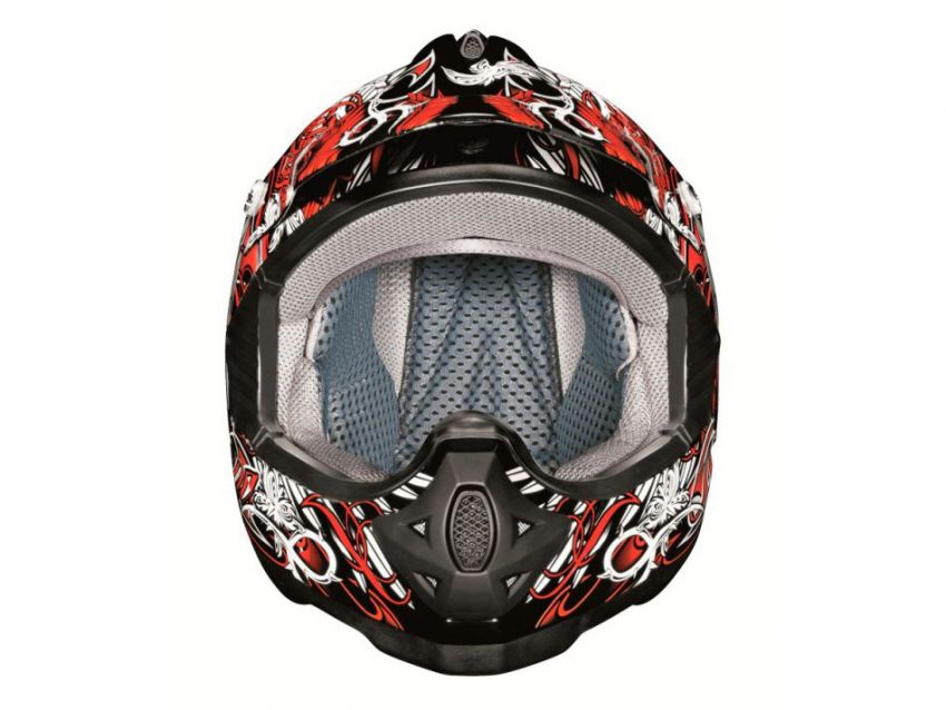 шлем (кроссовый) nbx-1 (viper) jungle красный/черн