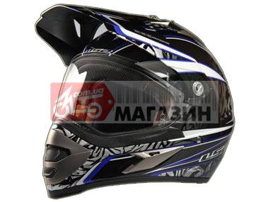 шлем (мотард) ls2 mx433 magnum синий глянцевый