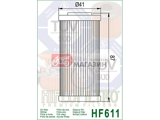 фильтр масляный hiflofiltro hf611