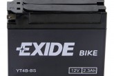 Аккумулятор гелевый EXIDE YT4B-BS 2,3Ah 35A (L113*W38*H87mm)