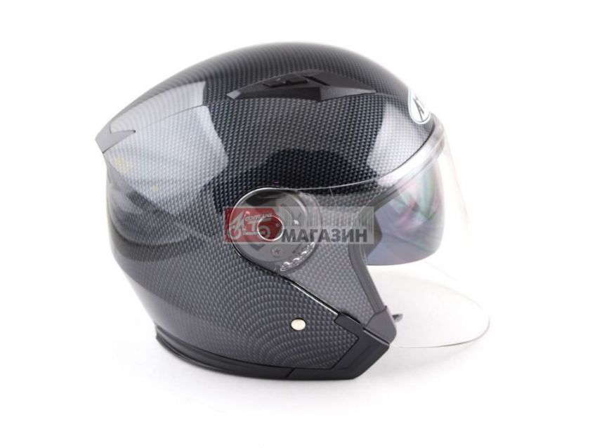 шлем (полулицевик с очками) ataki of512 carbon чер