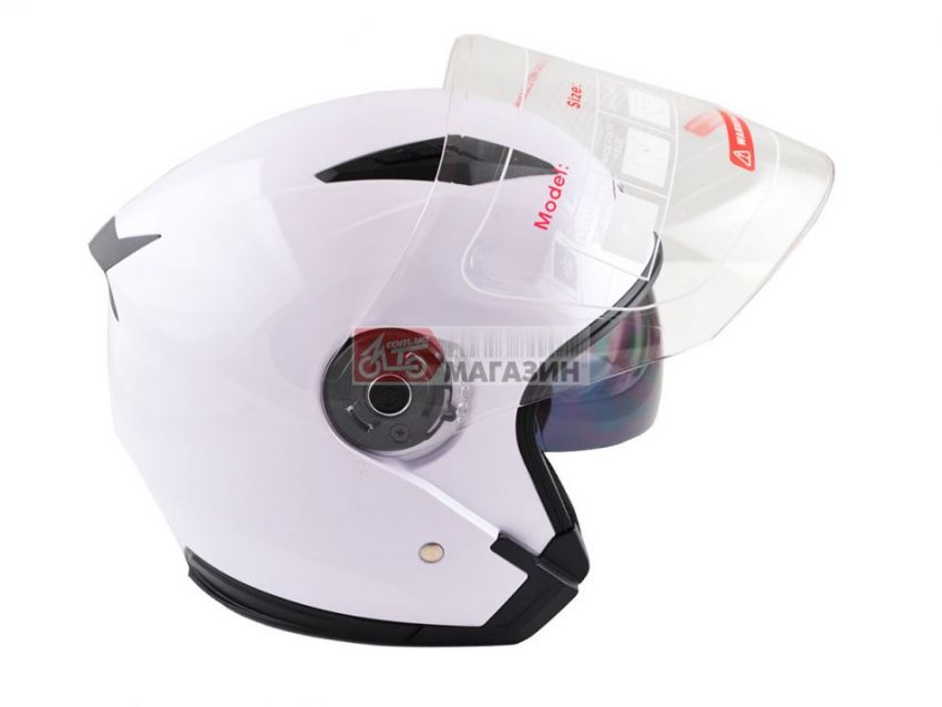 шлем (полулицевик с очками) ataki of512 solid белы