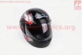 Шлем закрытый HF-101 S- ЧЕРНЫЙ с красным рисунком Q23-R KUROSAWA
