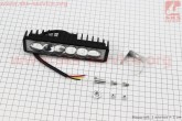 Фара додаткова світлодіодна вологозахисна - 6 LED з кріпленням, прямокутна 39*148мм, з стробоскопом