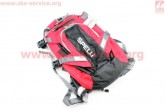 Рюкзак влагозащитный 20 литр., с отсеком для шлема, чехлом от дождя, вентилируемые накладки на спину, светоотражающие полосы, красный COMFORT SBP-059