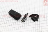 Фонарь передний 1 диод 400 lumen, Li-ion 3.7V 1500mAh зарядка от USB, влагозащитный, черный JY-7027