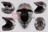 Шолом кросовий LS2 Skull (з визором, size:XXL, червоний)