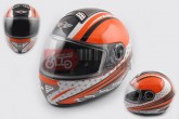 Шлем-интеграл KOJI 550 (premium class) (size:M, бело-оранжевый)