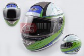 Шлем-интеграл KOJI 550 (premium class) (size:M, бело-зеленый)