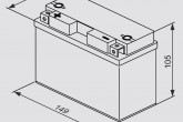 Аккумулятор сухозаряженный AGM 8Ah 115А (L150*W70*H105mm) BOSCH 0092M60130