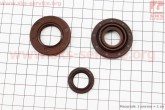 Сальник двигателя 4шт Suzuki Lets (17x25x4, 17x27x6, 22x40x6, 27x40x6), коричневые FENGRI