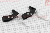 Тормозные ручки V-brake, пластмассово-алюминиевые, черно-серые