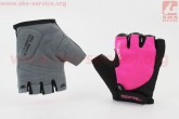 Перчатки без пальцев S черно-розовые, с гелевыми вставками под ладонь SBG-1457 SPELLI