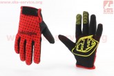 Перчатки L красно-черные, с силиконовыми вставками, НЕ оригинал Troy Lee Designs