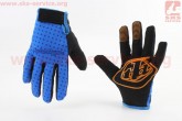Перчатки L сине-черные, с силиконовыми вставками, НЕ оригинал Troy Lee Designs