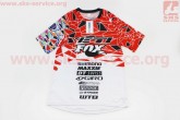 Футболка велосипедная для мужчин М - (Polyester 100%), короткие рукава, свободный крой, бело-красно-черная, НЕ оригинал FOX