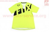 Футболка велосипедная для мужчин М - (Polyester 100%), короткие рукава, свободный крой, салатово-черная, НЕ оригинал FOX