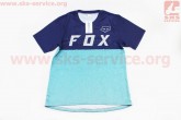 Футболка велосипедная для мужчин L - (Polyester 100%), короткие рукава, свободный крой, сине-бирюзовый, НЕ оригинал FOX