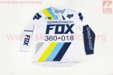 Футболка велосипедная для мужчин М - (Polyester 100%), длинные рукава, свободный крой, бело-синяя, НЕ оригинал FOX