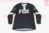 Футболка велосипедная для мужчин М - (Polyester 100%), длинные рукава, свободный крой, черно-белая, НЕ оригинал FOX