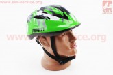 Шлем велосипедный детский, 12 вент. отверстия, системы регулировки по размеру Divider и Run System SRS, зеленый 