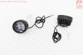 Фара дополнительная светодиодная влагозащитная (65*55mm) - 6 LED с креплением под зеркало, 2шт, тип 2 УЦЕНКА (трещина см. фото)