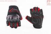 Перчатки мотоциклетные без пальцев M-Чёрно-Красные, тип 2 RS SPURTT