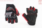 Перчатки мотоциклетные без пальцев L-Чёрно-Красные, тип 2 RS SPURTT