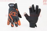 Перчатки мотоциклетные L-Чёрно-Оранжевые (сенсорный палец) FOX
