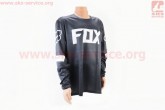 Футболка (Джерси) для мужчин XL - (Polyester 80% / Spandex 20%), длинные рукава, свободный крой, черно-белая, НЕ оригинал FOX