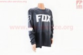 Футболка (Джерси) для мужчин XL - (Polyester 80% / Spandex 20%), длинные рукава, свободный крой, черно-белая, НЕ оригинал FOX