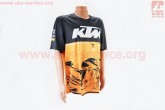 Футболка (Джерси) для мужчин М - (Polyester 100%), короткие рукава, свободный крой, оранжево-черная, НЕ оригинал KTM