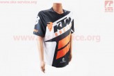 Футболка (Джерси) для мужчин М - (Polyester 100%), короткие рукава, свободный крой, черно-бело-оранжевая, НЕ оригинал KTM
