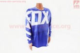 Футболка (Джерси) для мужчин XL - (Polyester 100%), длинные рукава, свободный крой, сине-белая, НЕ оригинал FOX
