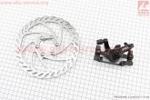 Тормоз на велосипед дисковый передний (адаптер F160/R140мм) + тормозной диск 160мм, под гайку, MDA11F+SM16B ARES